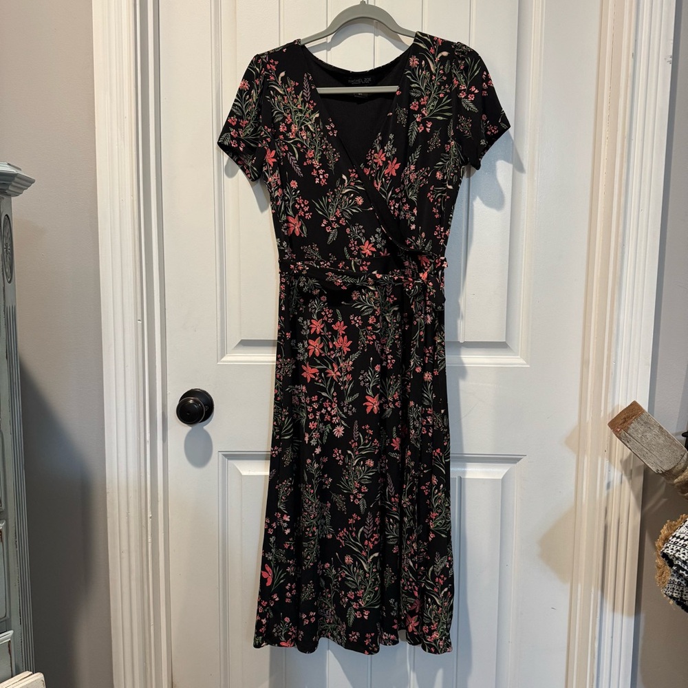 Rachel Zoe Floral Black Dress Size Small